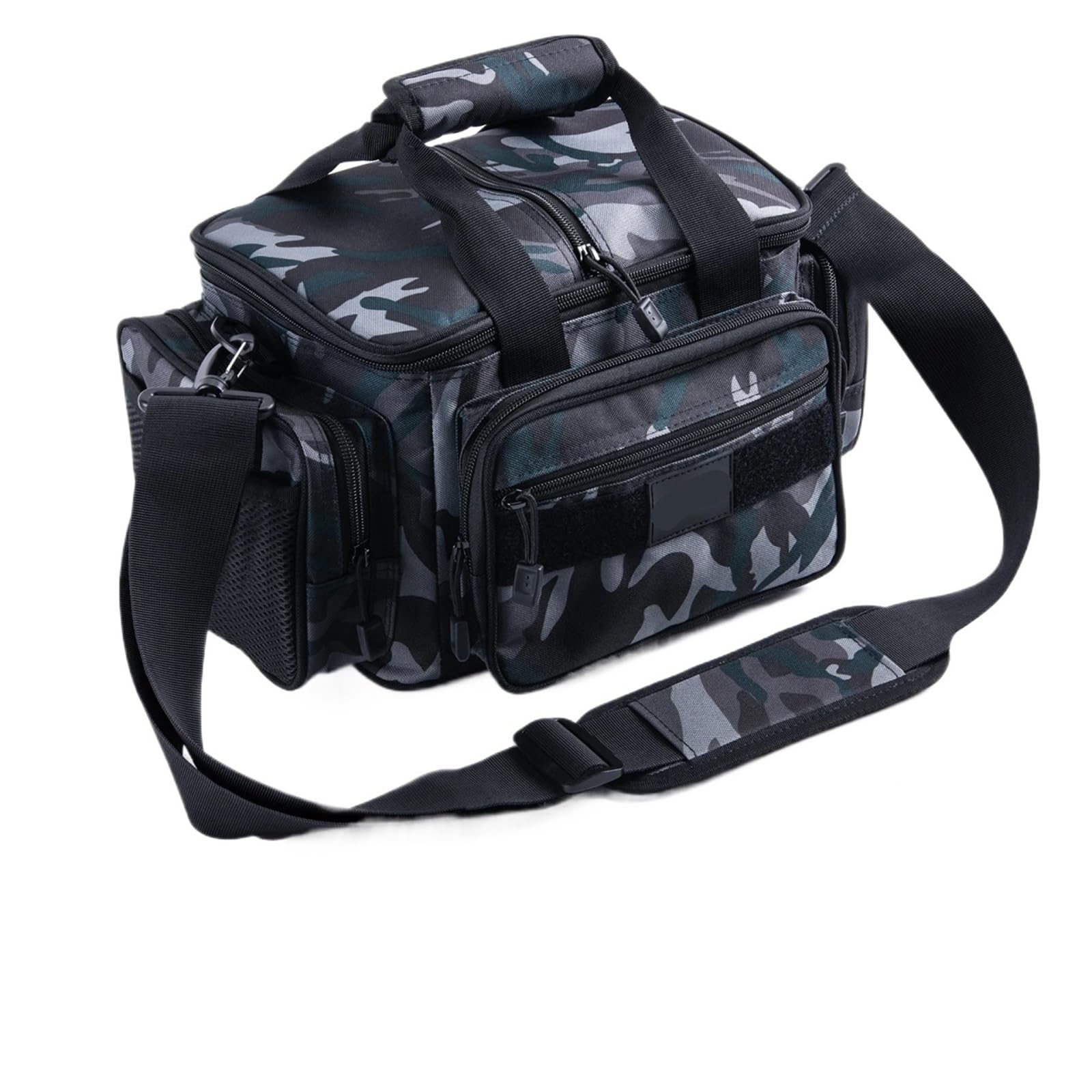 Torba wędkarska, pudełka na przybory wędkarskie, Torba wędkarska z tkaniny Oxford 600D, wielokolorowa(Black Gray A)