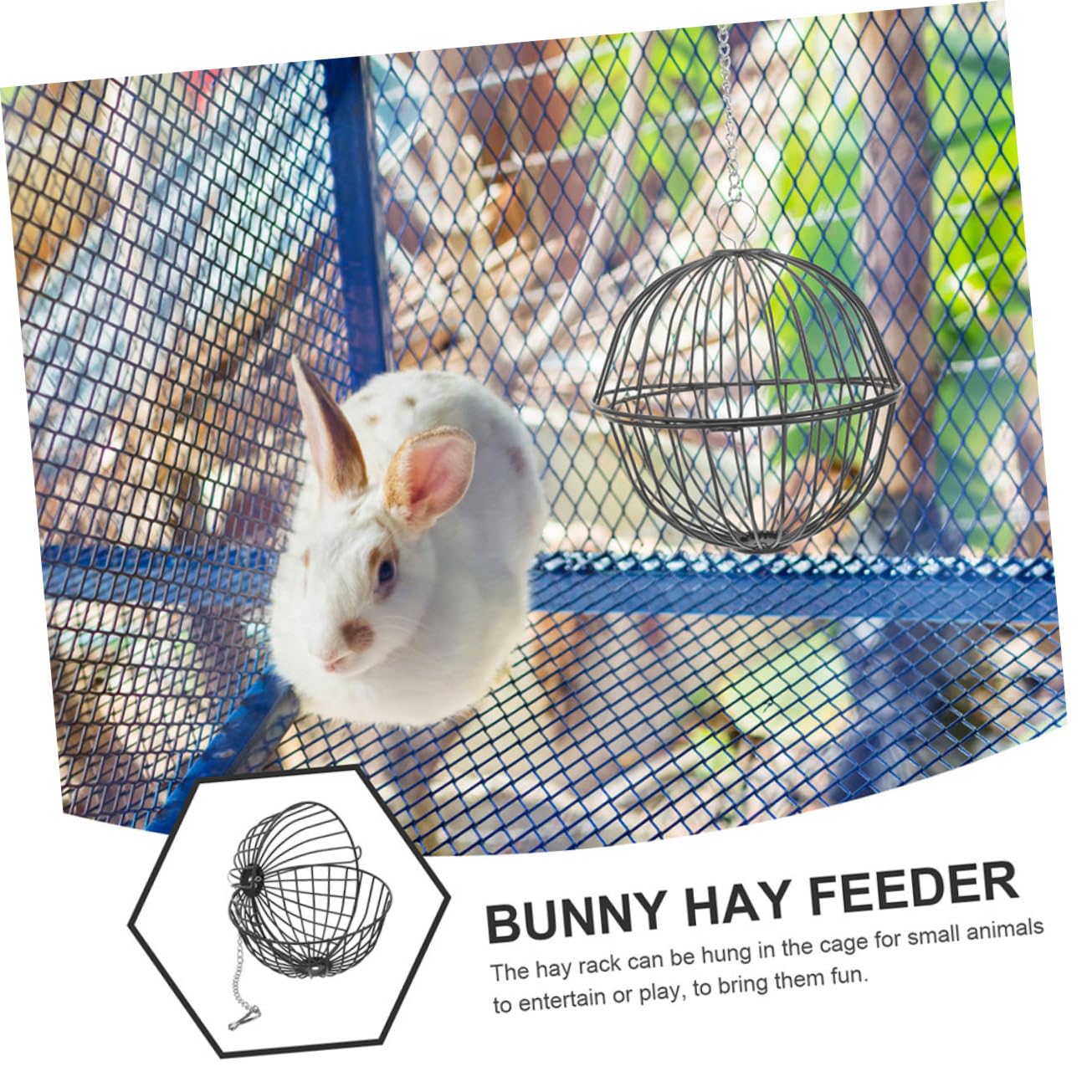 4pièces Distributeur De Foin pour Lapins Boules à Grains Suspendues pour Animaux De Compagnie Jouets Amusants pour Rongeurs Et Oiseaux Accessoire De Cage pour Hamsters Et