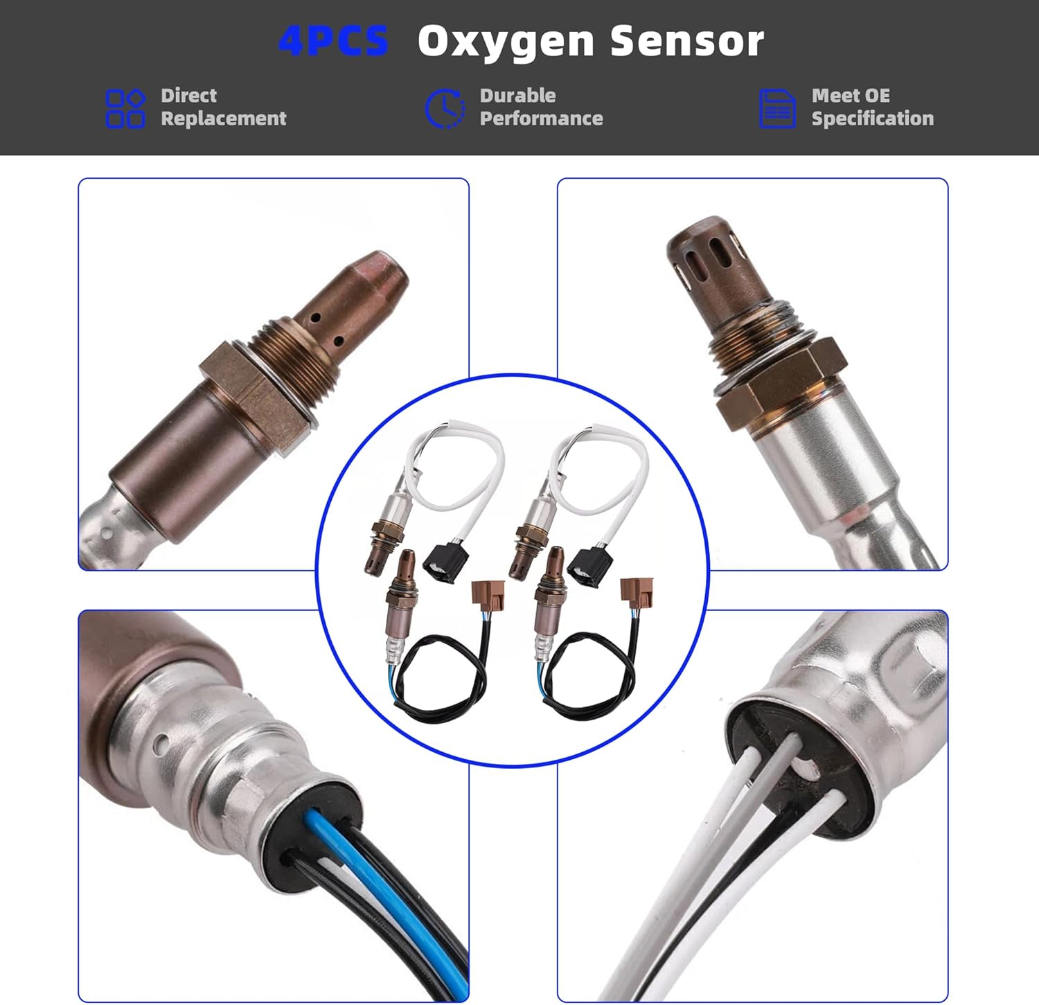 4PCS Oxygen Sensor Fit for Infiniti JX35 2013, QX60 2014, Nissan Altima Pathfinder 2013-2014, Quest 2014, V6 3.5L O2 Sensor Repalce# 234-9135 234-4595 234-4599 Upstream & Downstream