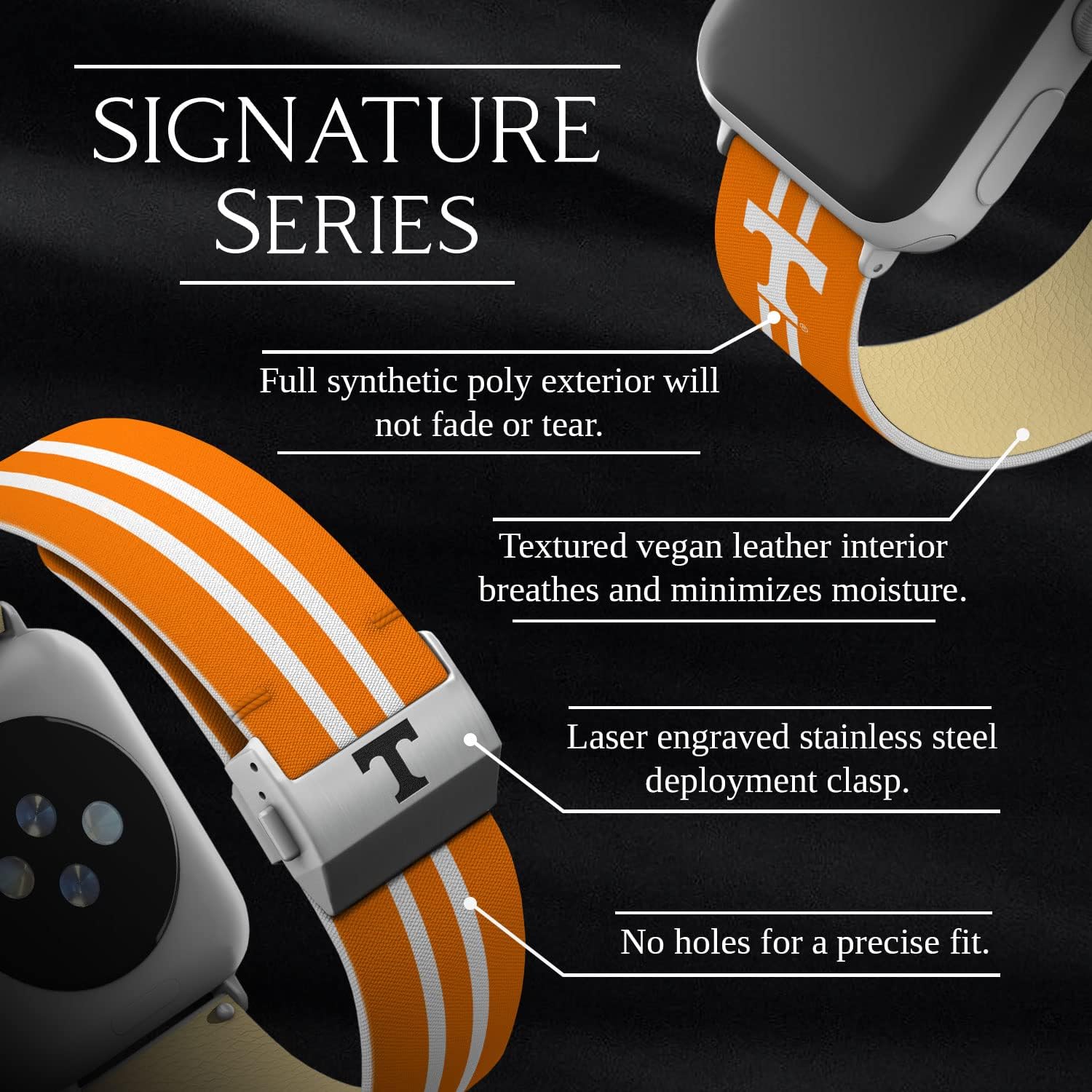 Affinity Bands Tennessee Volunteers Signature Series Watch Band Compatible with Apple Watch