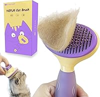 Vista 7 de Cepillo de pelo de gato, cepillo de gato para desprendimiento, cepillos de silicona suave autolimpiantes para gatos de pelo corto y largo para aseo