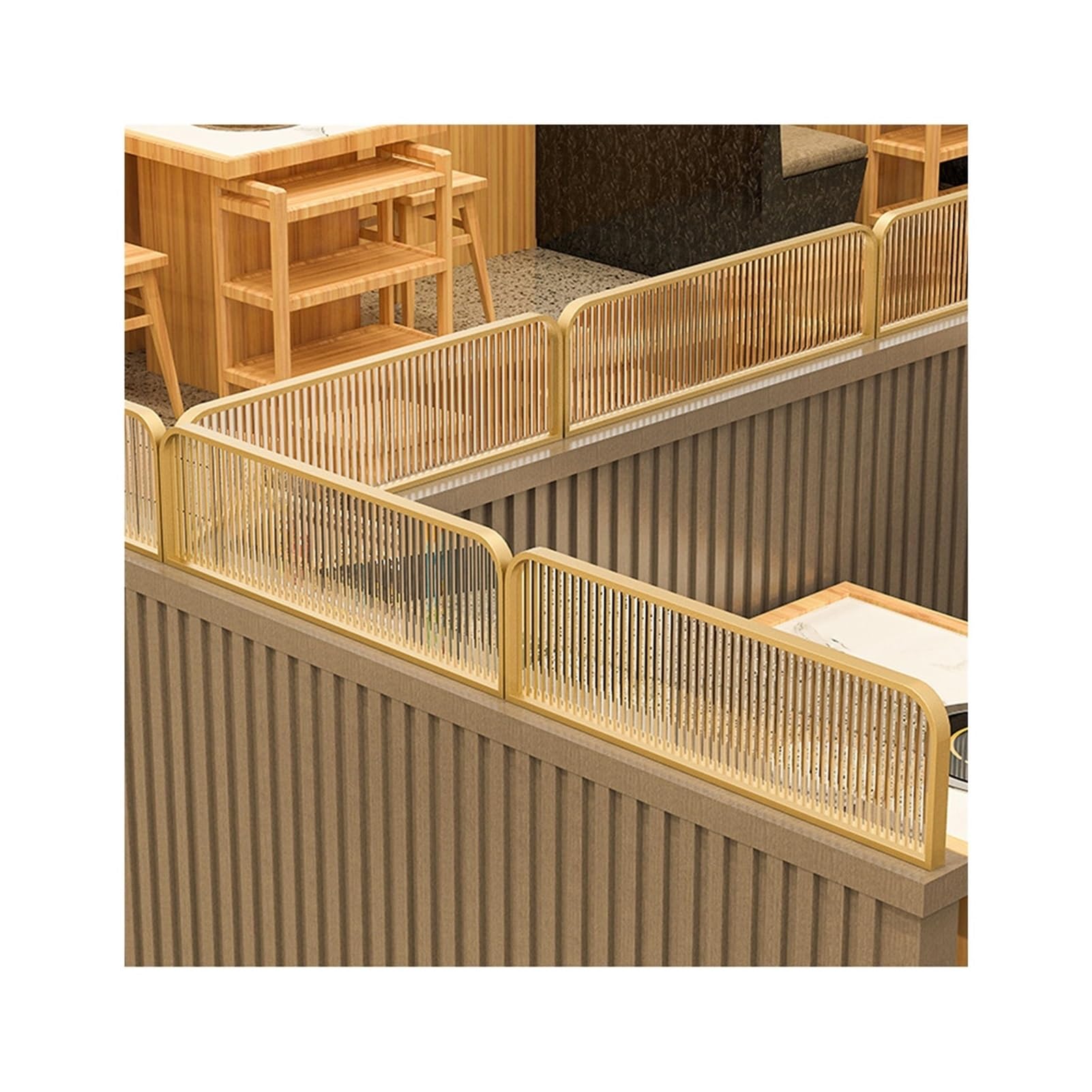 KLGFBDC Gold Acoustic Desk Divider - Easy Install Privacy Screen for Office, Restaurant, Hotel - Modern Countertop Partition, Soundproof Acoustic Panel (150x30CM)