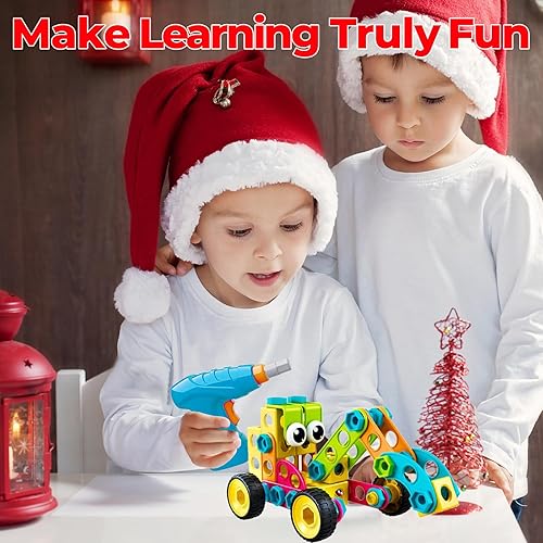 Vista 27 de Contixo 144 piezas de juguetes de construcción STEM 3D con forma de cerda, bloques educativos apilables de aprendizaje de construcción, creatividad