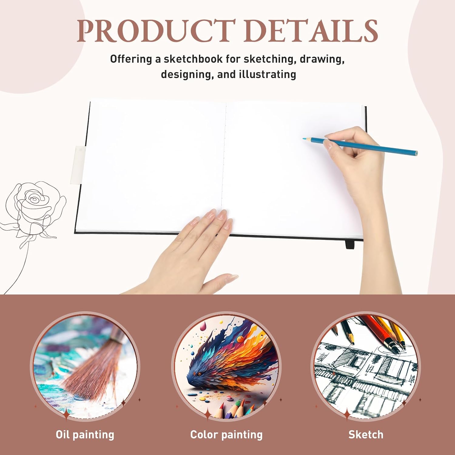 Pack De 3 Cuadernos De Bocetos Pequeños De 2x2 Pulgadas - Tapa Dura, 48 Páginas Cada Uno, Papel De 300 G/m²