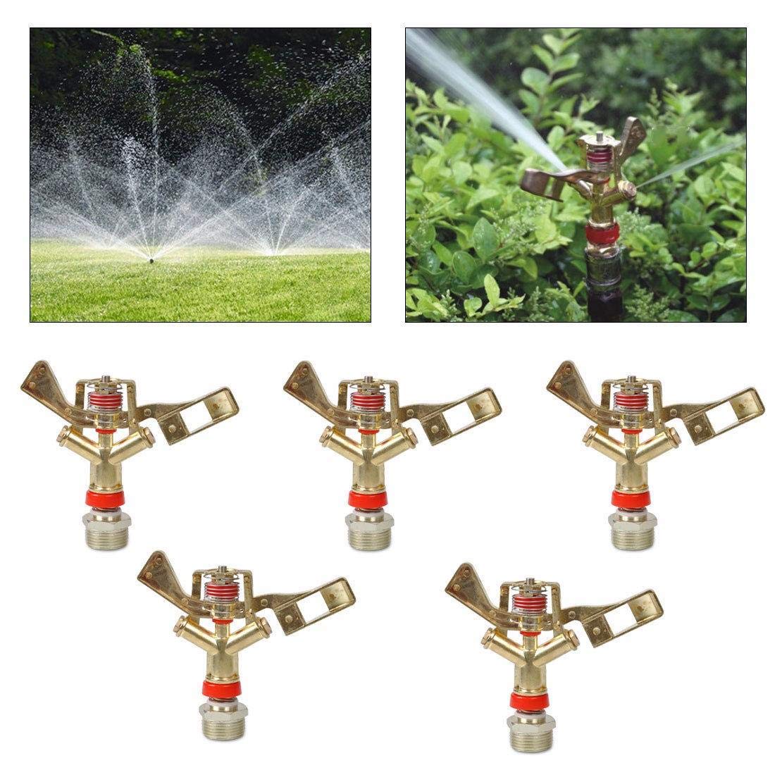 5 sztuk 3/4"Nawadnianie Water Impact Lawn Zraszacz 360 Obróć opryskiwacz trawy ogrodowy do wody trawnika