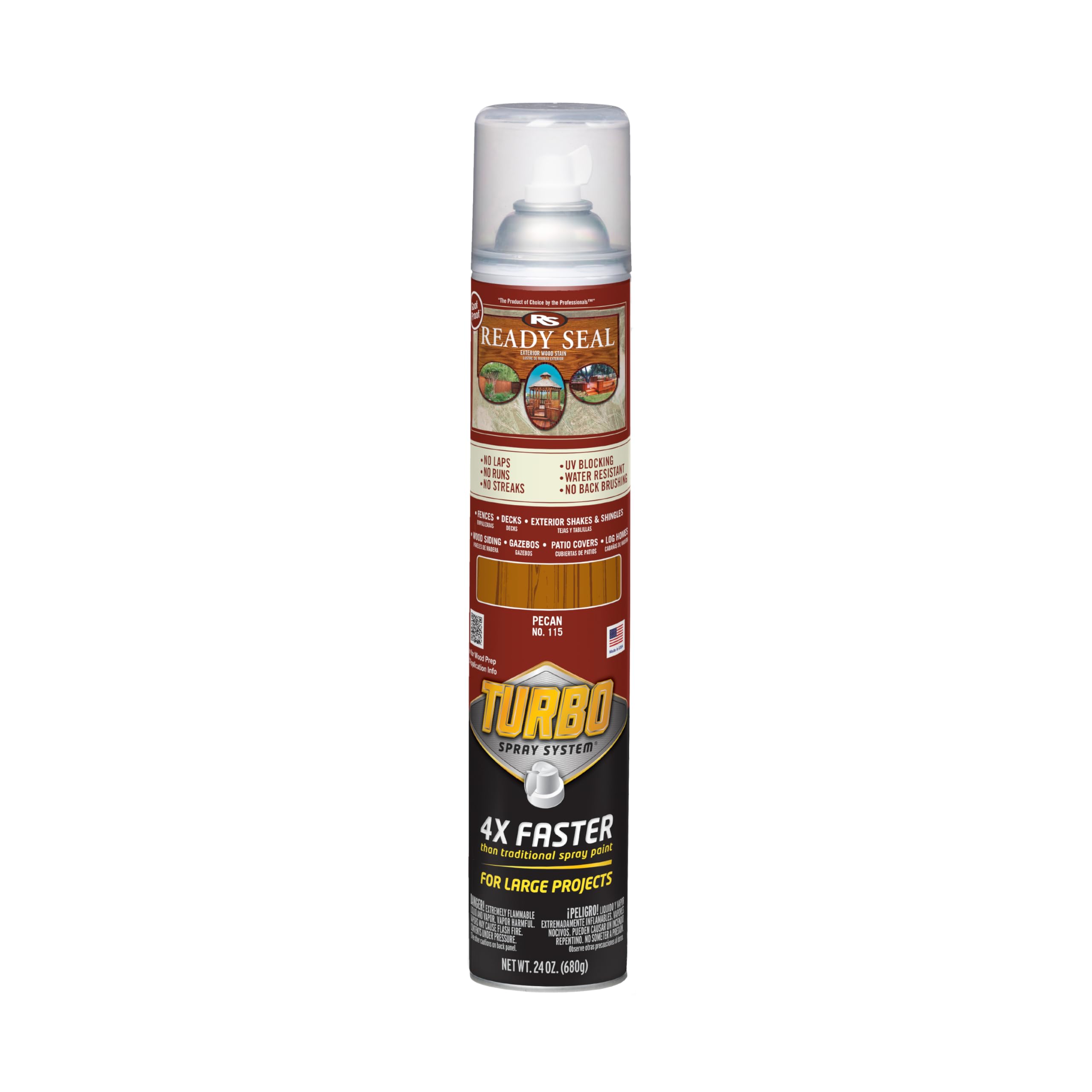 Ready Seal Exterior Wood Stain &amp; Sealer, Pecan, Turbo Spray