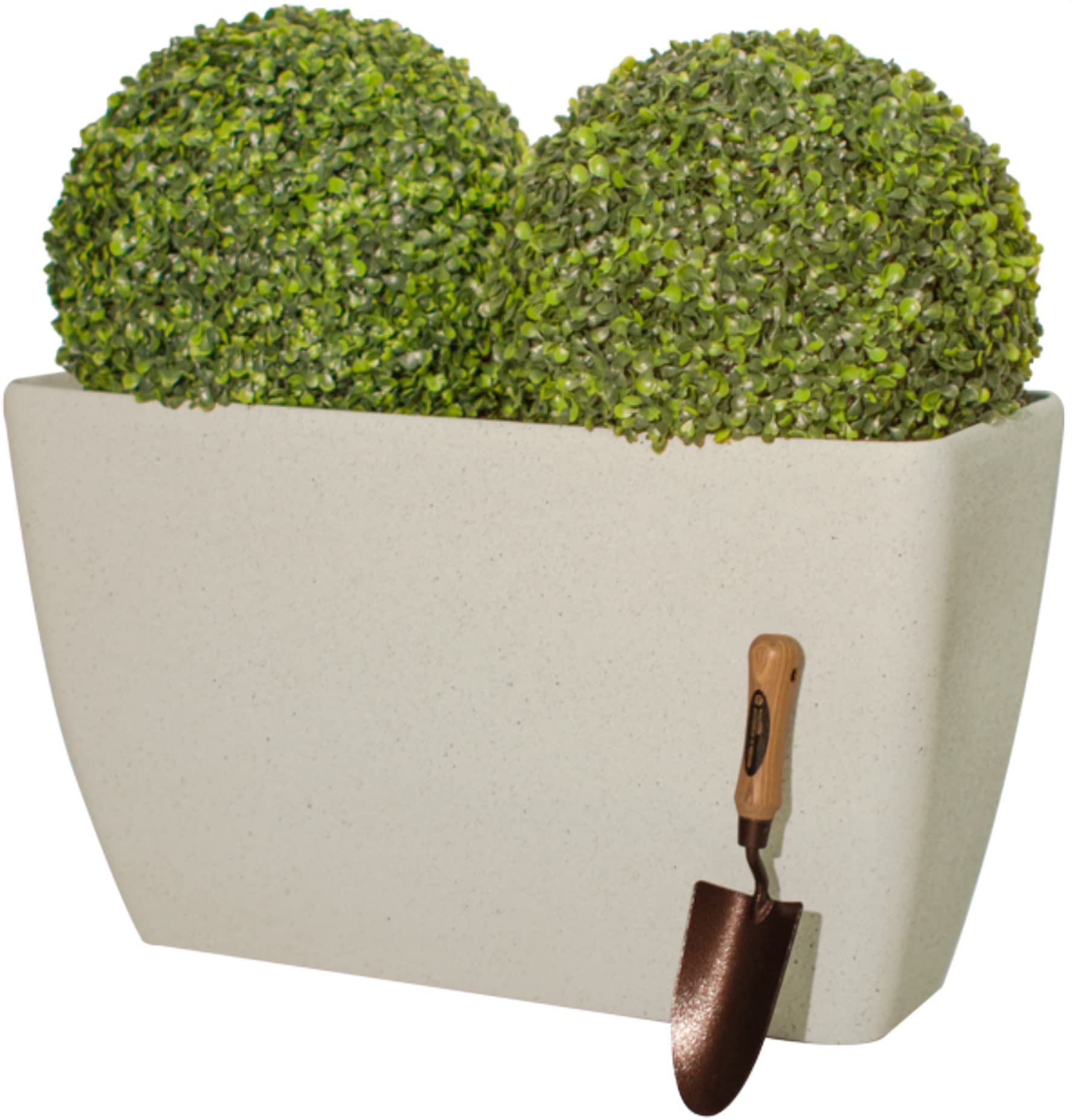 Primrose White Stone Effect Resin Planter Indoor Outdoor Trough In 59Cm