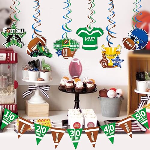 Miniatura 2 de Decoraciones de fiesta de Superbowl 2023 - Bandera de retoque para fiestas de fútbol, decoraciones para fiestas deportivas, suministros para fiestas