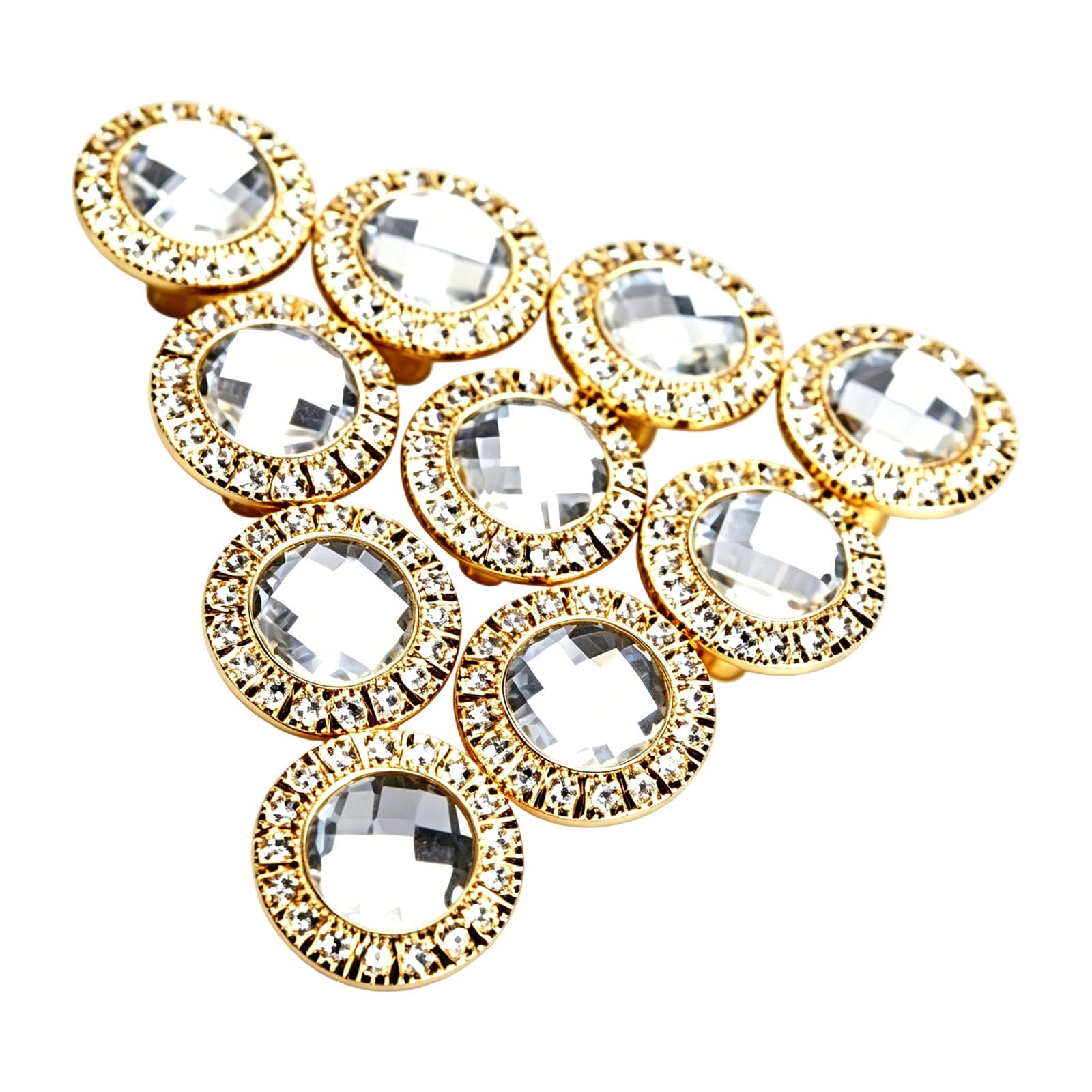 10Pcs 30Mm Crystal Drawer Knobs Stone Drawer Pulls Cupboard Accessories for Luxurious Wardrobe and Sideboard Hardware Crystal Pulls