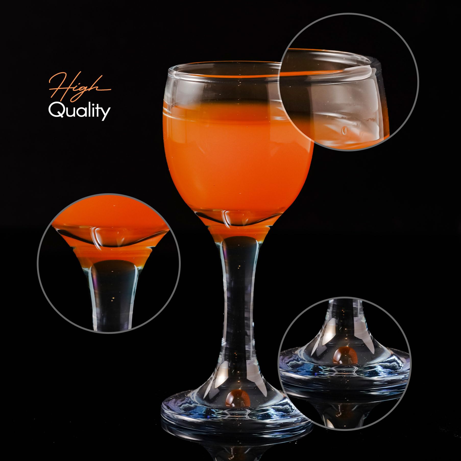 Schnapsgläser, bunt, 6 Stück (2 oz/55 ml), Schnapsgläser, Sherry, Absinth, Porto, Mini-Weingläser, Aperitifgläser