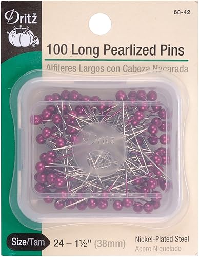 Vista 8 de Dritz 68-9 pines perlados, largos, blancos, 1-1/2 pulgadas (100 unidades)