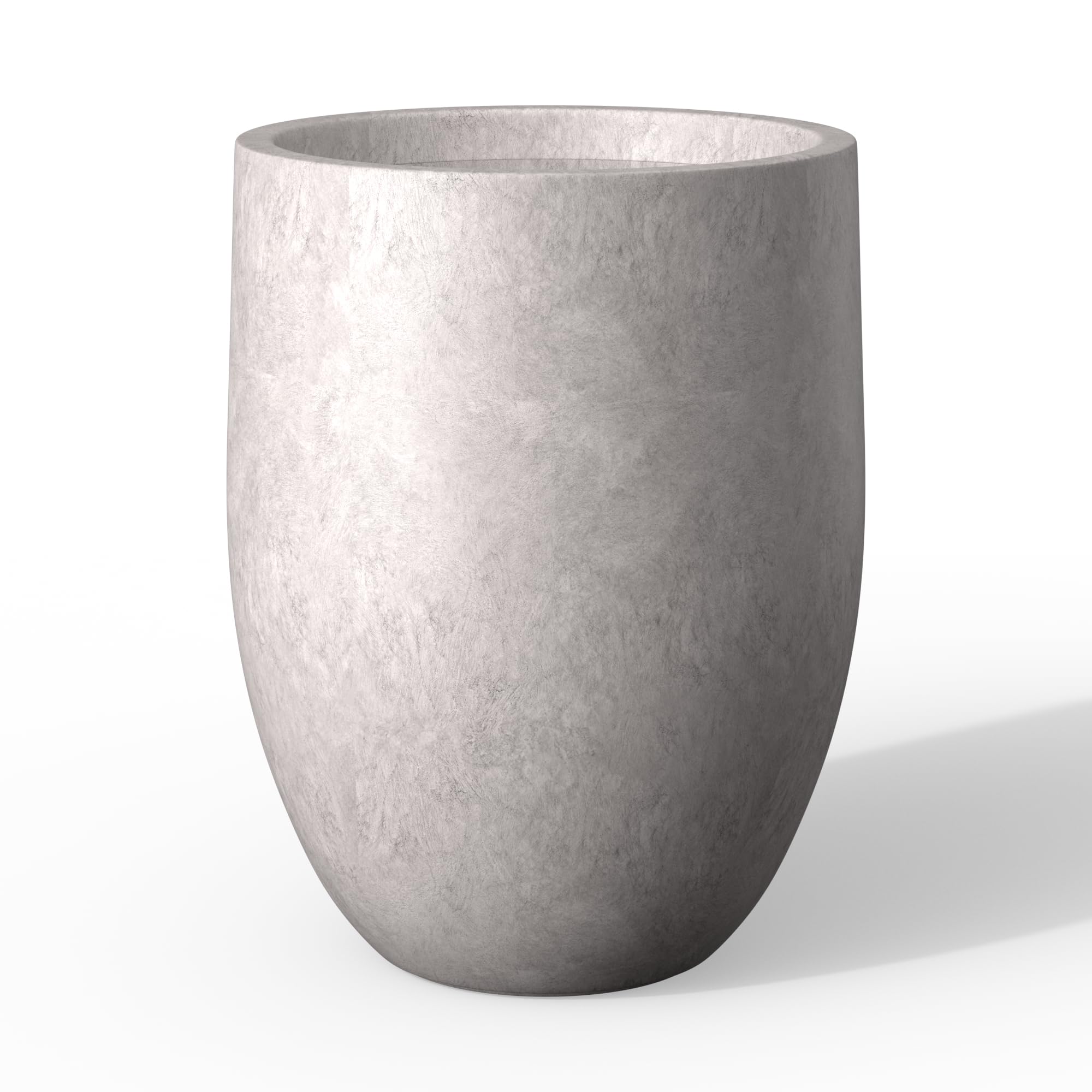 Kante Tall Concrete Planter, 21.7-Inch Height Light Gray Large Indoor Outdoor Plant Pot with Drainage Hole for Patio Garden Home, Modern Decor for Flowers and Tree