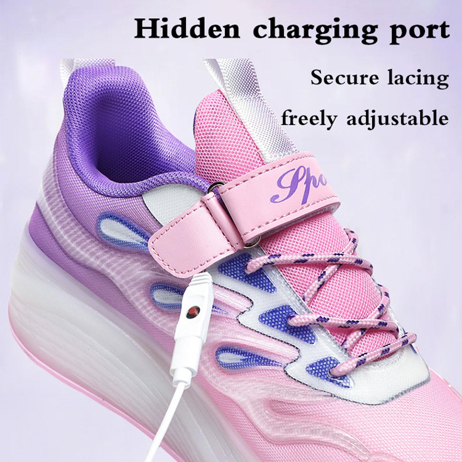 Zapatillas de Skateboarding Niñas Niños,Zapatillas Deportivas con Ruedas para niños,2 en 1 Zapatillas con Ruedas,Recargables,Comodidad,para Regalos de cumpleaños y Navidad
