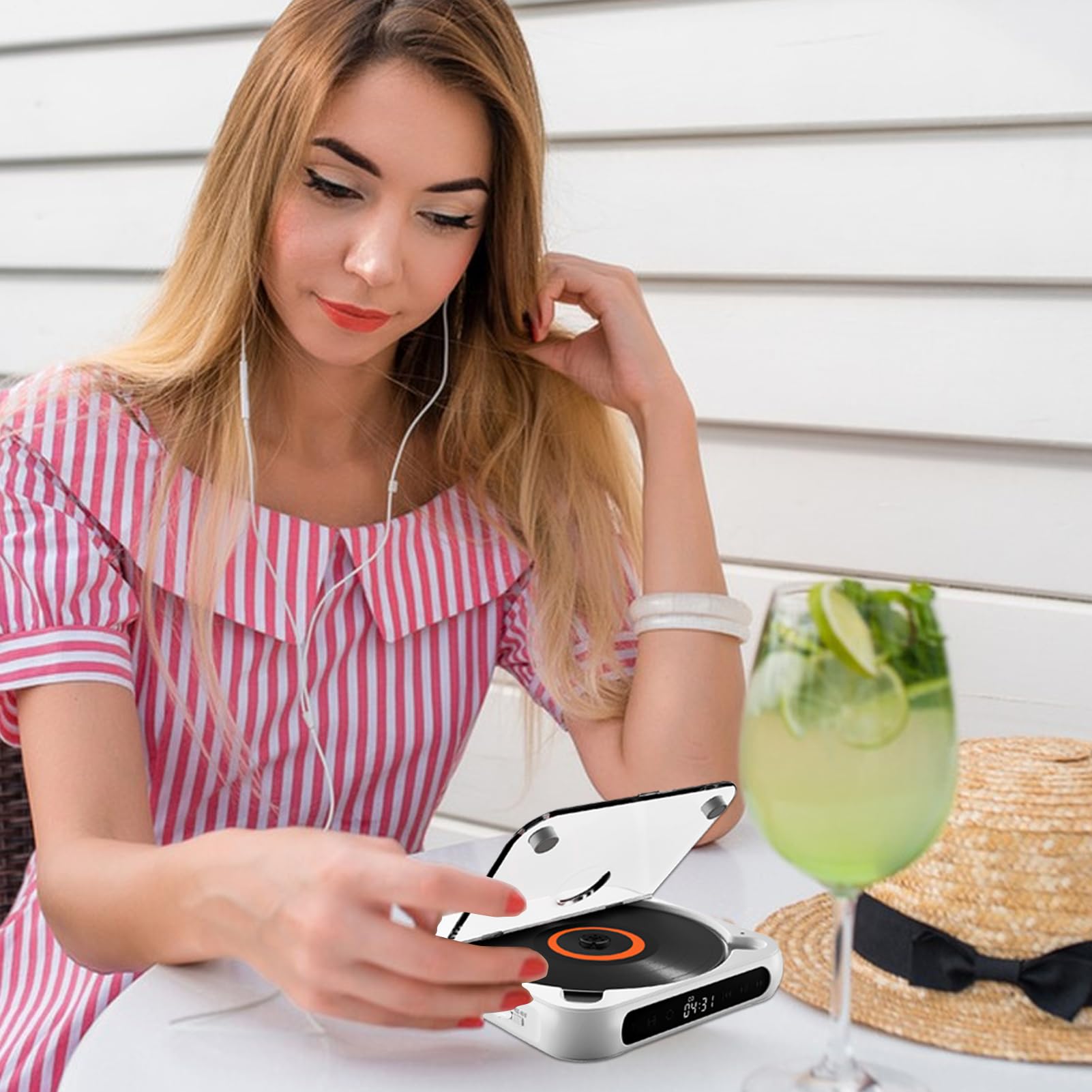 portatile -X - Cuffie 5.3 Discman, lettori personali con funzione | anti-salto, batteria ricaricabile da 2000 mAh | di compact disc per viaggi, casa, apprendimento delle lingue, min
