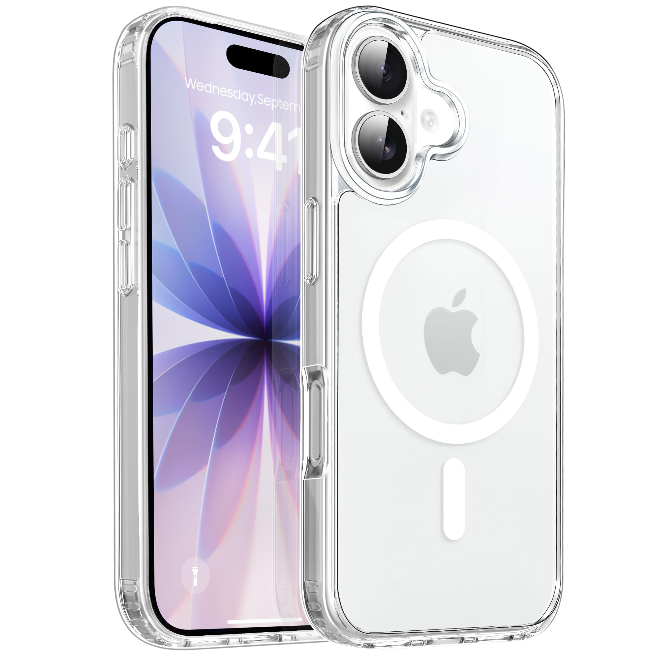 CACOE Magnetic Case for iPhone 17 6.3 inch-Compatible with MagSafe & Magnetic Car Phone Mount,Not Yellowing Anti-Scratch (Clear)