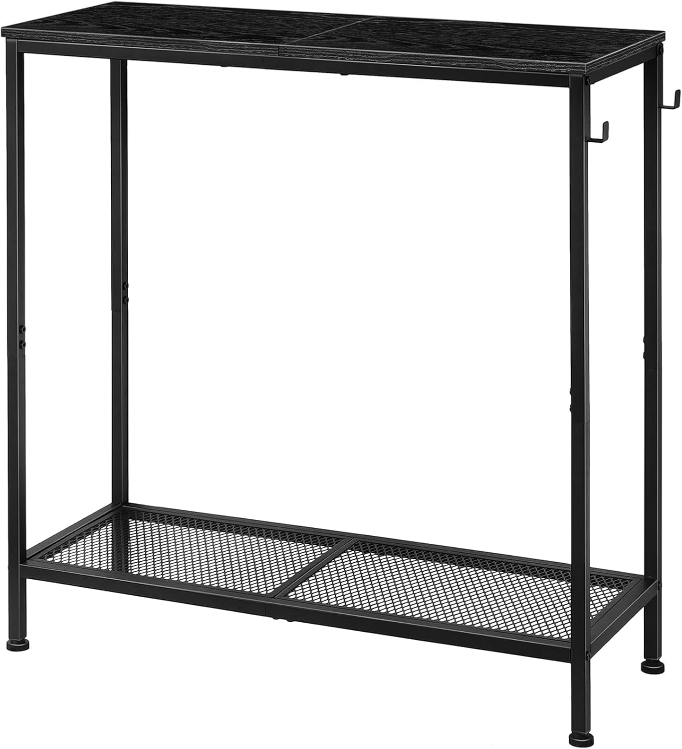 ETELI Black Console Table Small Entryway Table with Storage Shelf Narrow Sofa Side