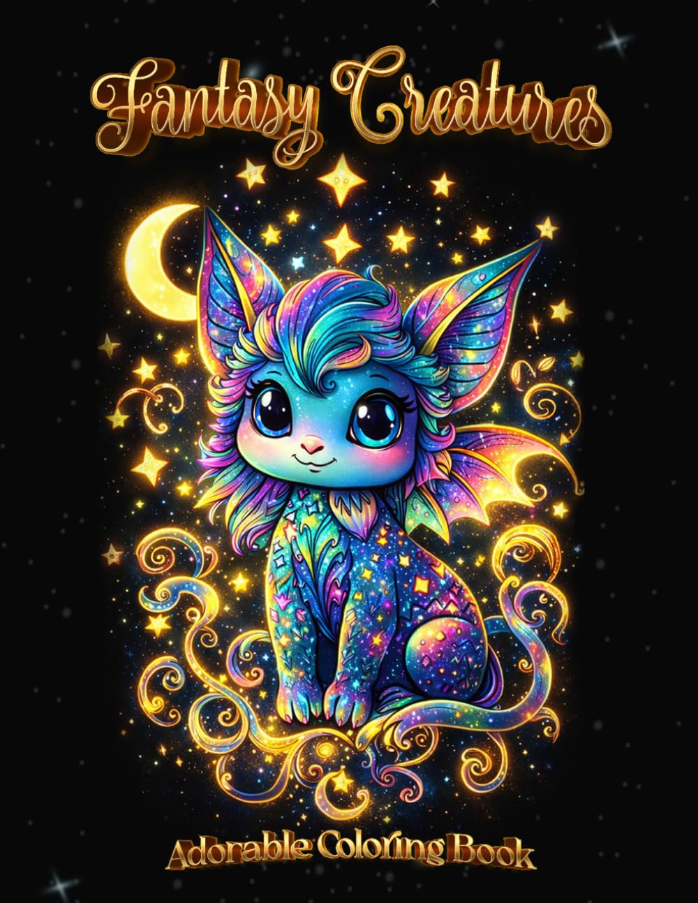 Fantasy Creatures: Relaxing Coloring Book for Adults & Teens, 50+ Adorable Magical Creatures