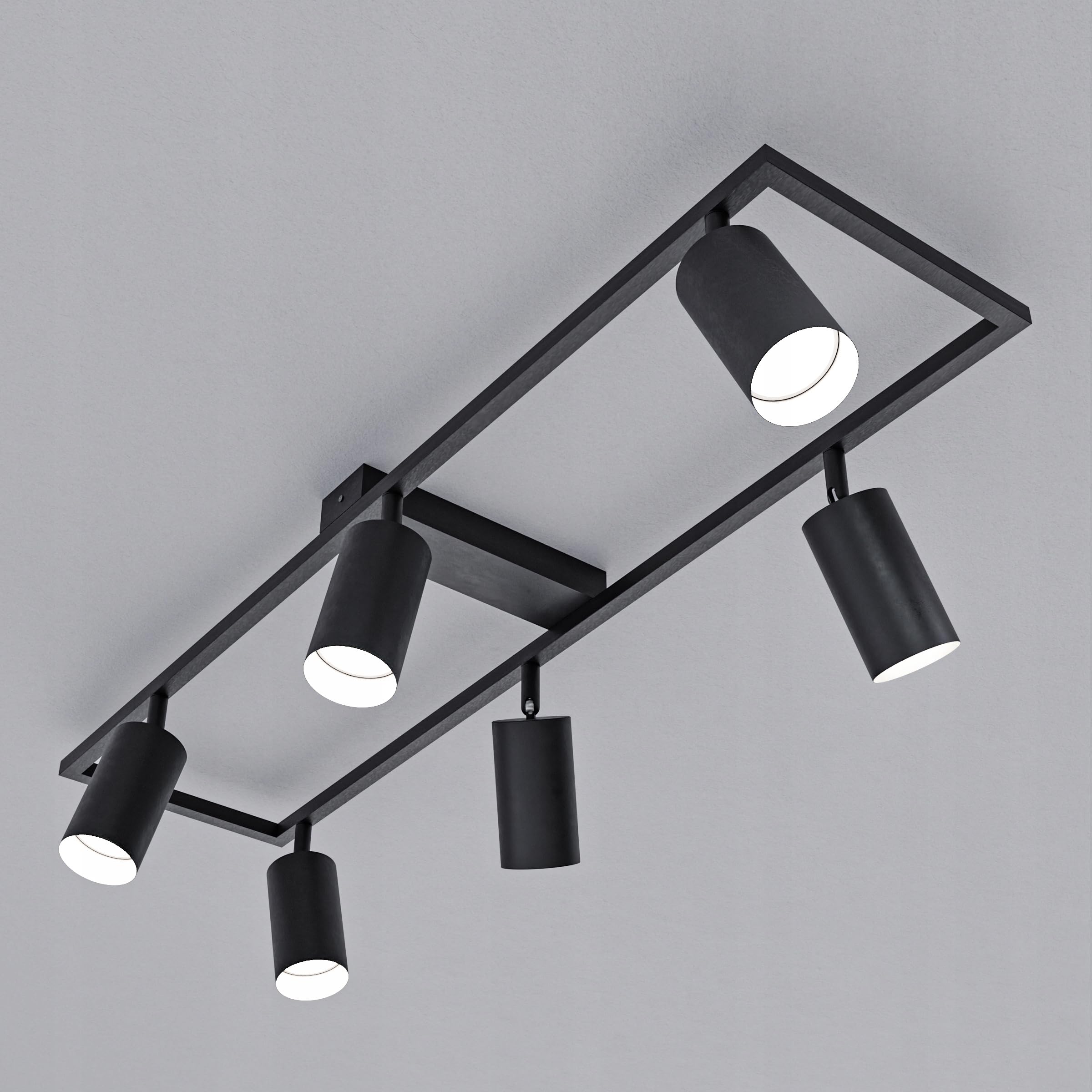 Deckenstrahler LED Schwarz 6 Flammig Schwenkbar GU10 Deckenleuchte Modern für Küche