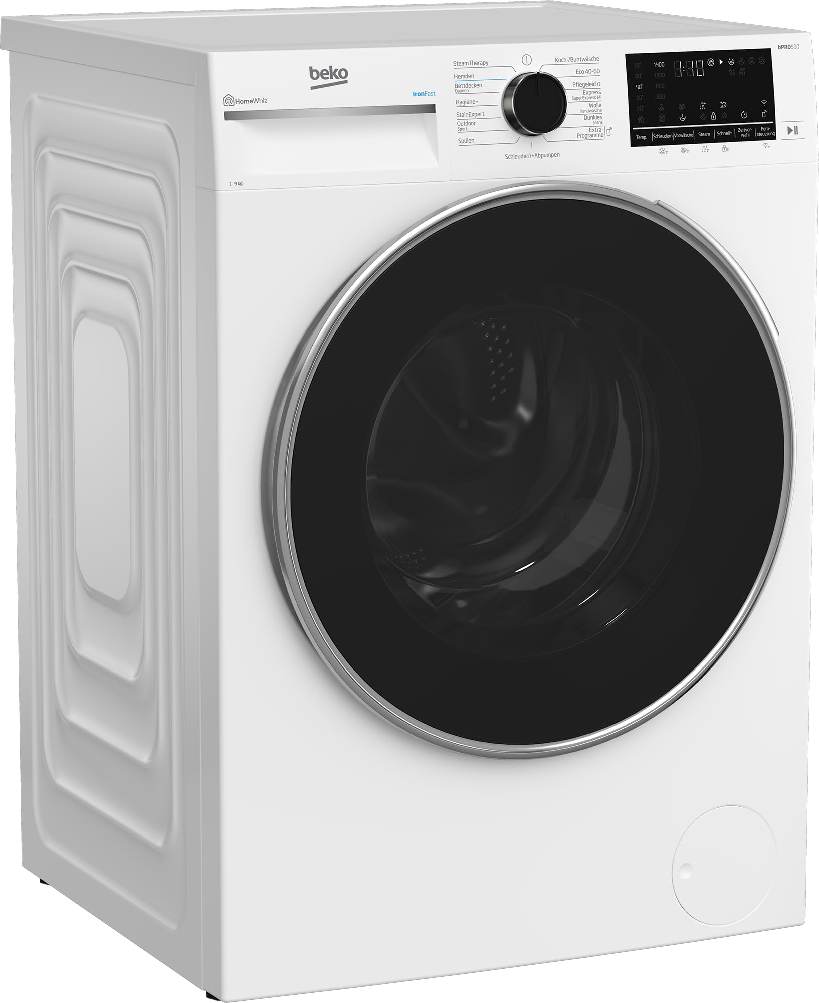 Beko Waschmaschine 9kg 1400 U/min Dampffunktion AquaWave Schontrommel B5WF69410W Weiß