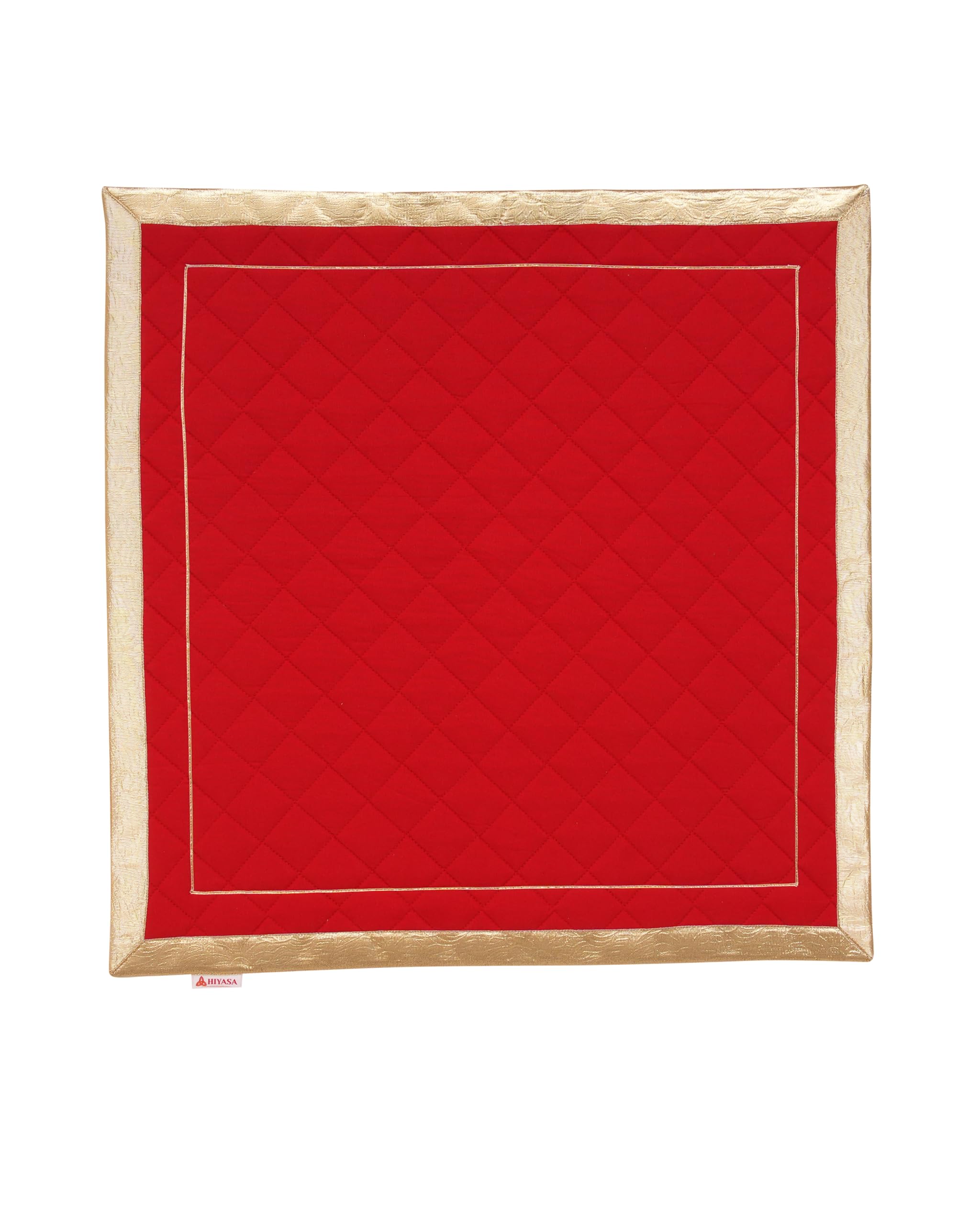 Red Cotton - Quilted Meditation/Pooja Aasan/Puja Asan-image-20