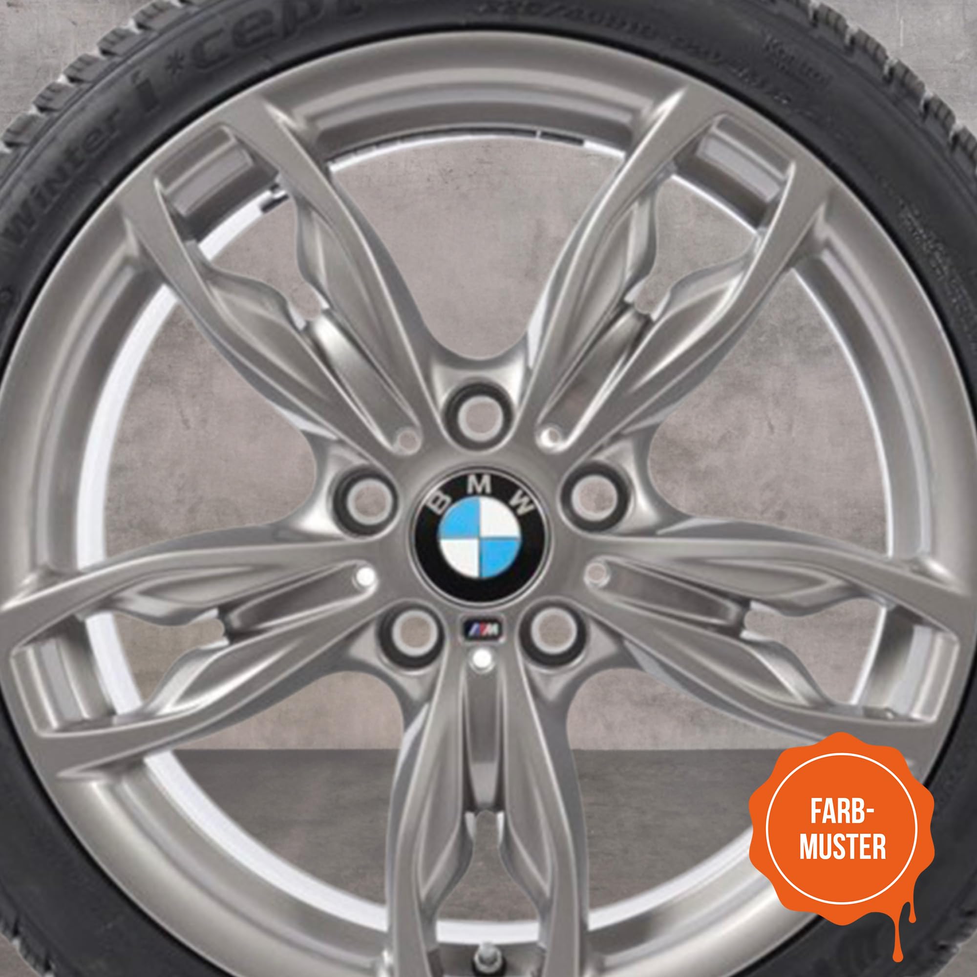 Felgenlack | passend für Farbton BMW dekorsilber II WB20 | High-Solid | 1K Original OEM Felgenlack | Lackdose 1000 ml | für Reparatur- als auch Komplettlackierung