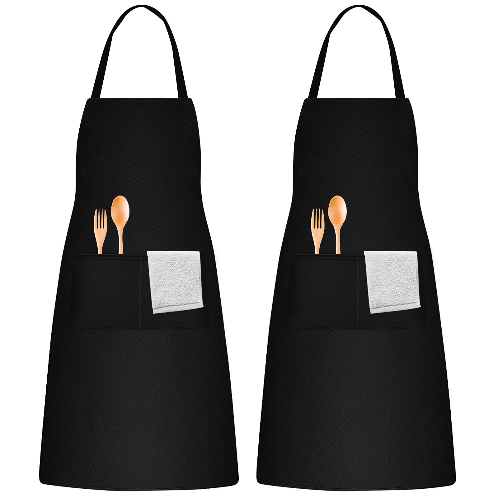 2 Pces Tablier De Chef Vert, Tablier Unisexe Avec 2 Poches Pour Cuisine 2 Pces Tablier De Chef Vert, Tablier Unisexe Avec 2 Poches Pour Cuisine