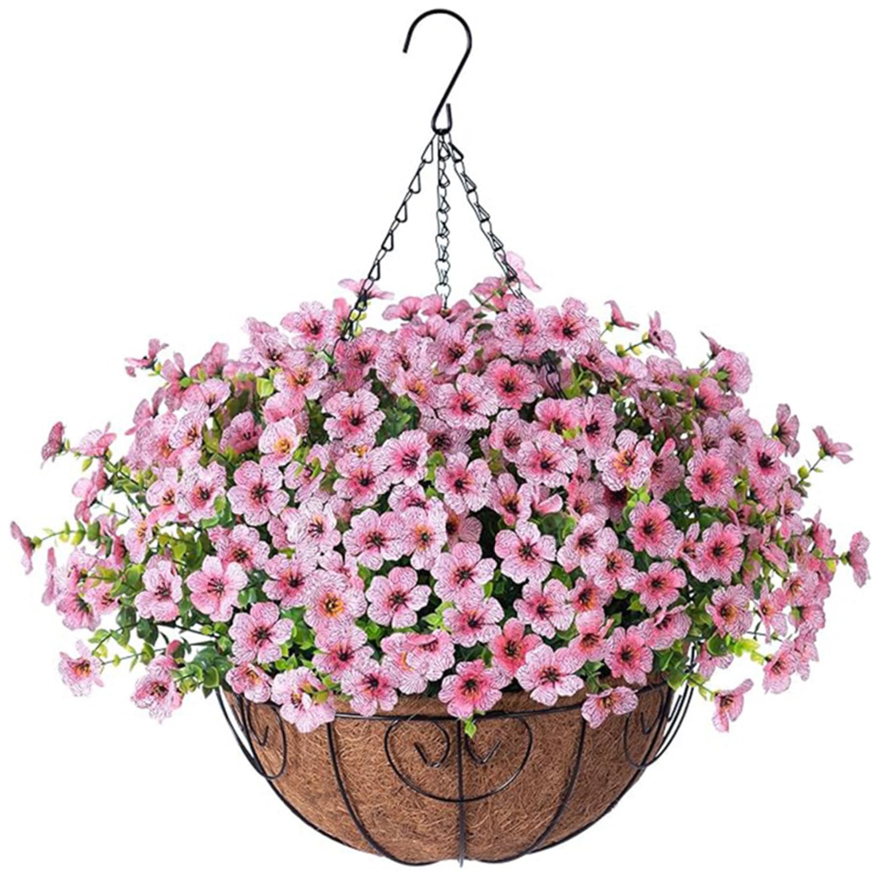 BeVistoso Artificial Flowers for Outdoors Realistic UV Resistant Hanging for Porch Patio Balcony Garden Yard