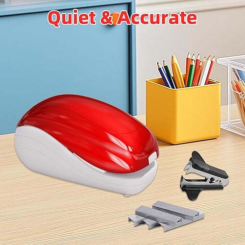 Vista 16 de Grapadora eléctrica, incluye 2000 grapas y 1 removedor de grapas, adecuada para el tamaño de la palma y alta comodidad, capacidad de 25 hojas, Negro