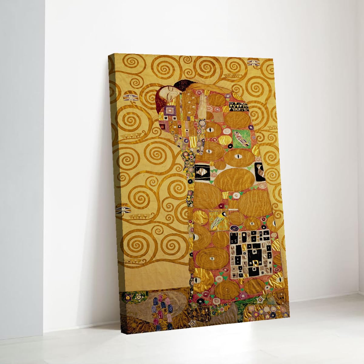 CHERHERART Fulfillment Canvas Wall Art Cartel Home Decor Gold Women's Circle Pattern Painting Grawerowanie do jadalni w domu 35 x 65 cm