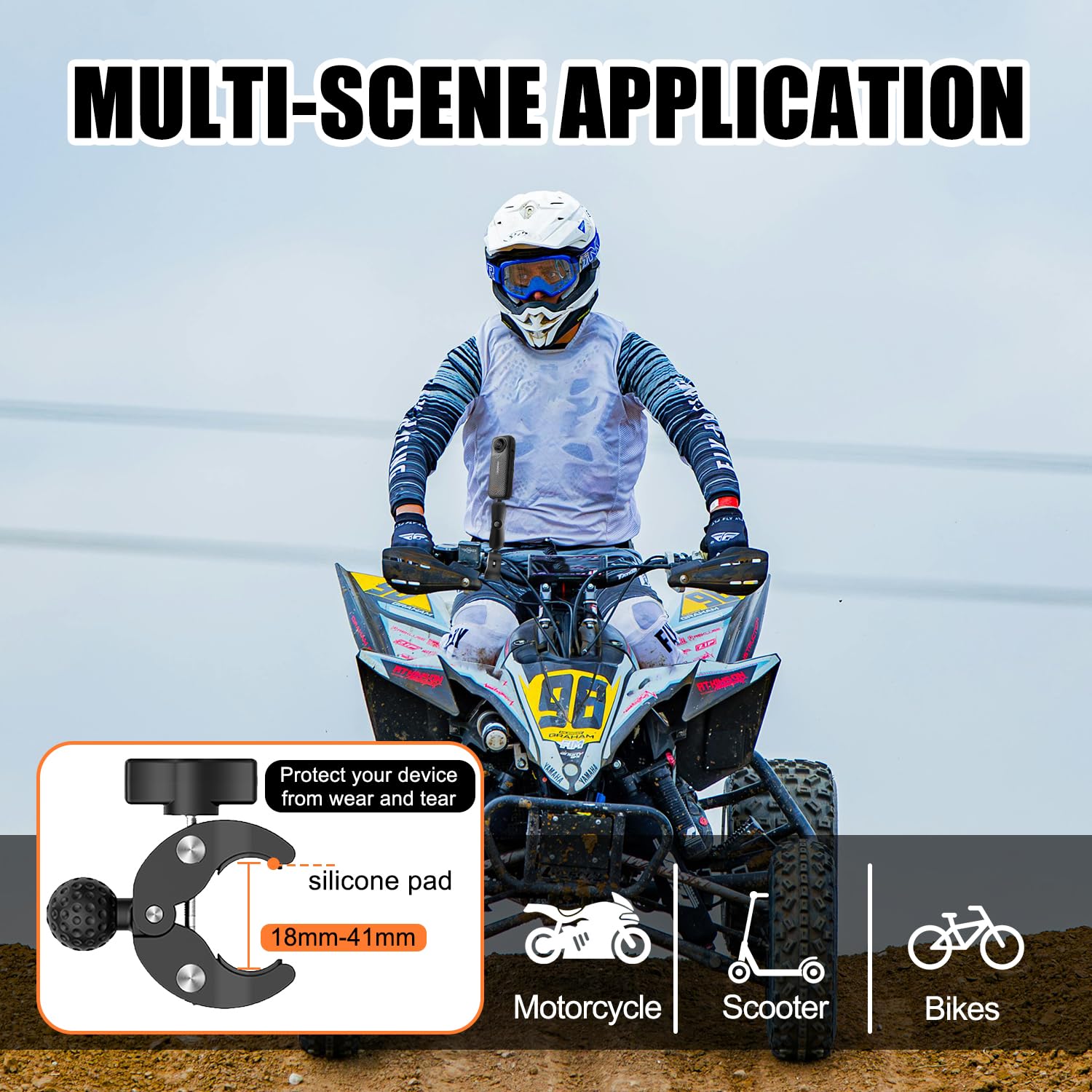 Podwójny Uchwyt Motocyklowy Do Statywu Fotograficznego Insta 360, Odbłyśnika Fotograficznego, Wysięgnika Fotograficznego, Parasola, Poprzeczek, Tyczki Akcesoria Do Fotografowania