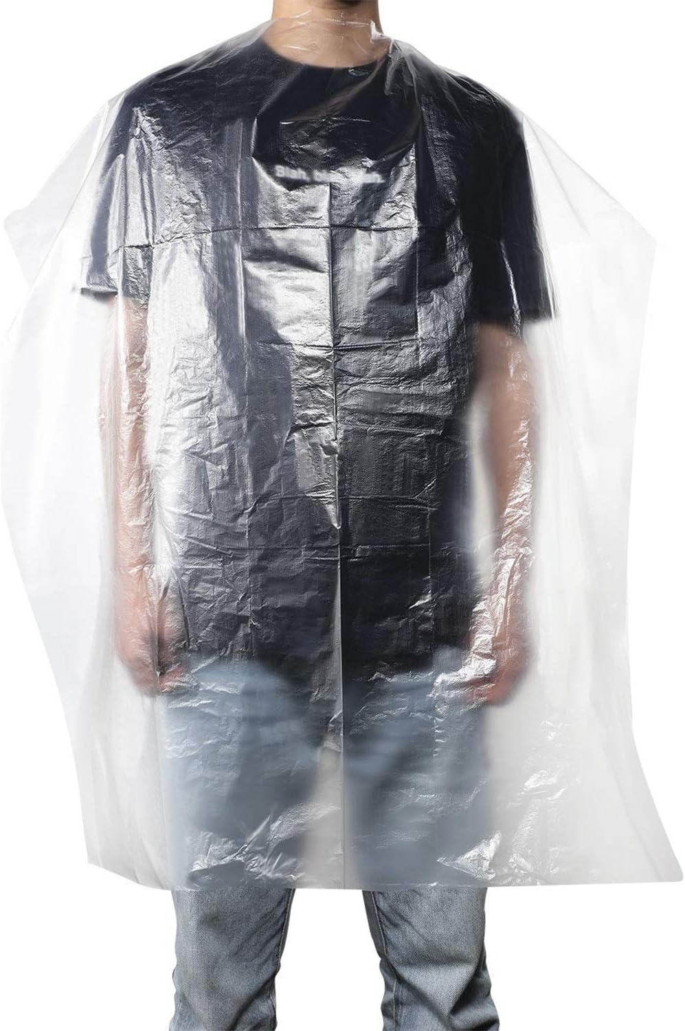 JIAHG 100PCS Disposable Hairdressing Capes, Adult & Kids Salon Hair Cutting Gowns, Barber & Hairdressing Cape - Image 5