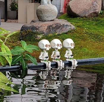Amazon.co.jp: ガーデニングオブジェ 骸骨 髑髏 ドクロ 置物