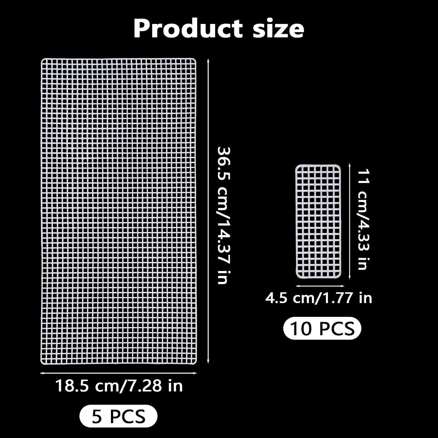 5 Sets Plastic Mesh Canvas Sheets, Clear Blank Embroidery Tools