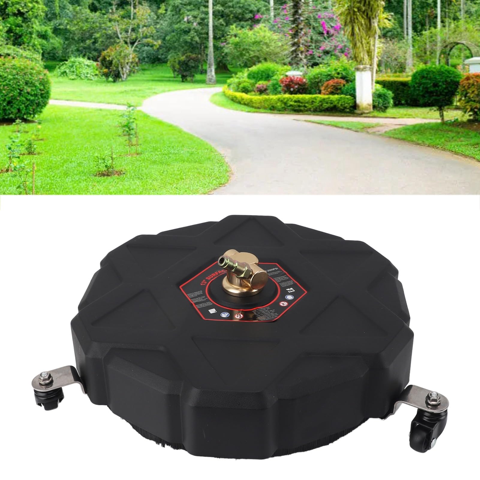Limpiador de Superficies a Presión de 33 Cm (13 Pulgadas), Lavadora de Superficies de Acero Inoxidable de 2500 PSI con Enchufe Rápido de 1/4" y Varillas de Extensión, para