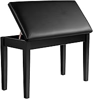 Vista 10 de SONGMICS Taburete ajustable de madera para piano con almacenamiento de partituras negro ULPB57H
