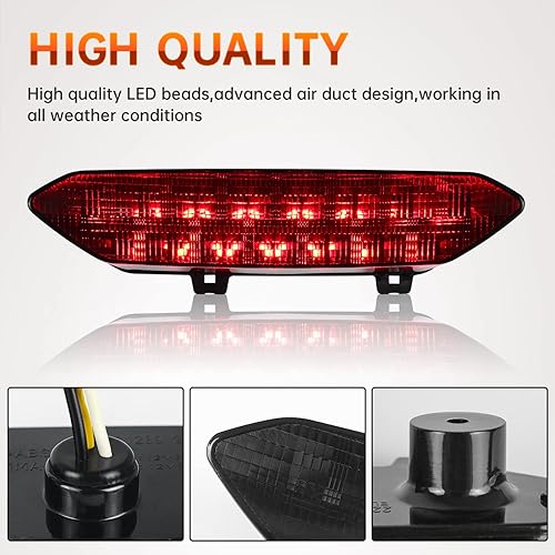 Miniatura 4 de Luces traseras para YFZ450R, luces traseras LED negras de freno traseras compatibles con accesorios Yamaha Raptor 700R 700 / YFZ450R YFZ450X YFZ