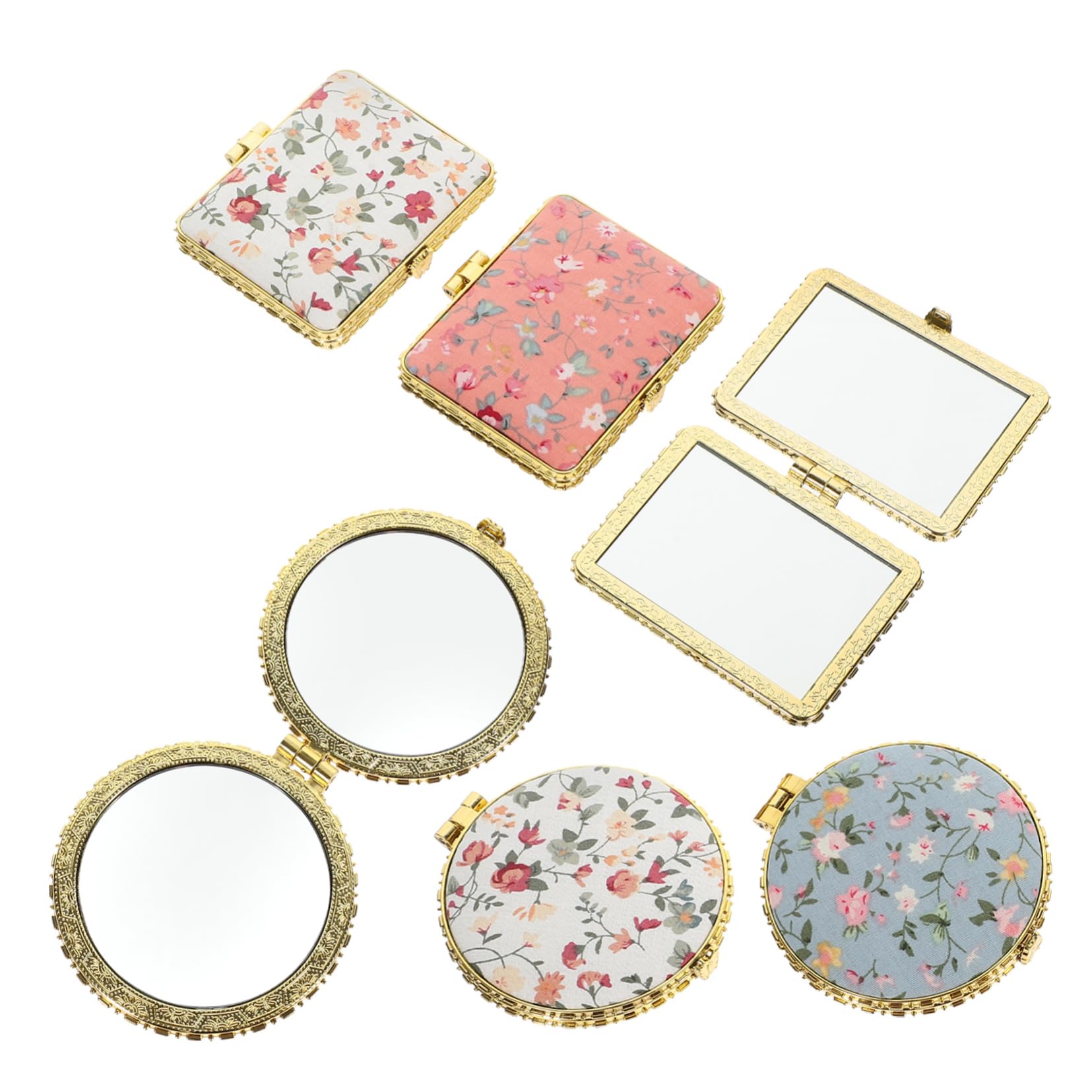 2 Set Di Specchietti Da Trucco Compatti Essenziali Da Viaggio Leggeri E Portatili Per Donne 6 Pezzi * 2