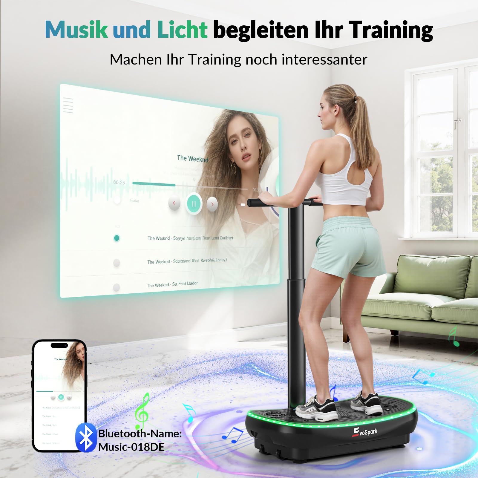 Vibrationsplatte 4D PRO 7-in-1 Vibrationsplatte Testsieger 2025 mit 900W Dreifachmotorsystem, Ganzkörper-Vibrationsplatte mit 9 coolen LED-Lichtern,550 LBS Kapazität für Home Workout