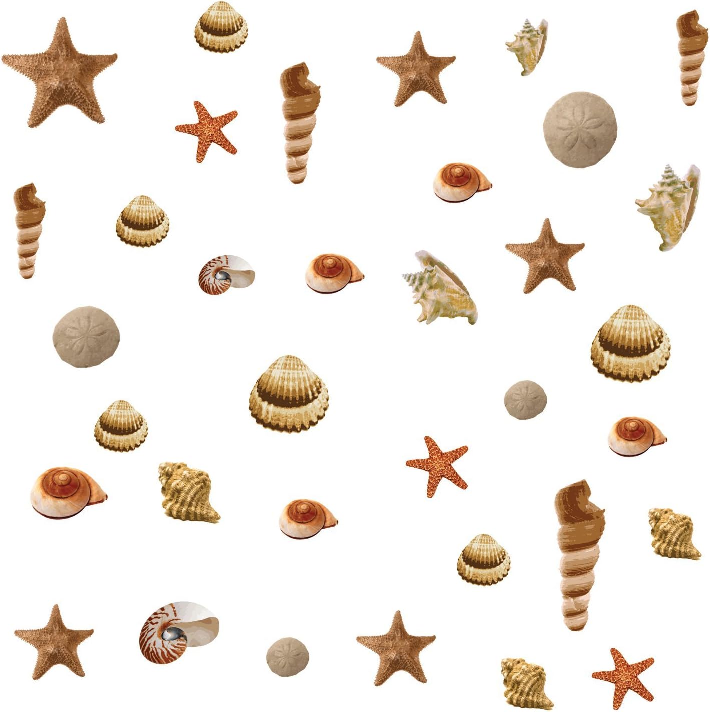 RoomMates RMK1259SCS Sea Shells Peel and Stick Wall Decals