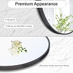 Round Bathroom Mirror Wall Mirrors with Aluminum Alloy Matte Framed, for Bedroom, Vanity, Entryway Hall, Living Room(36 Inch,Black )