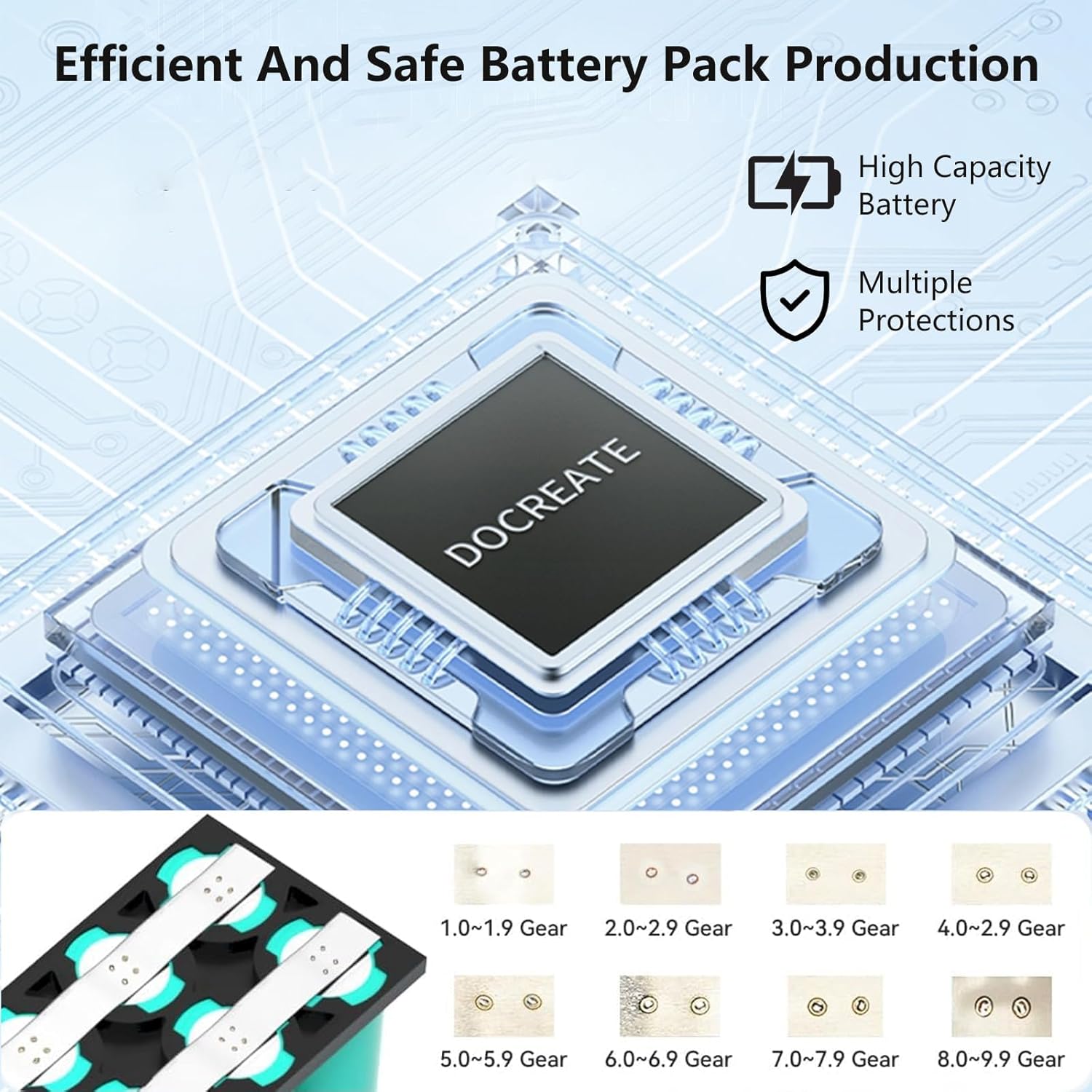 Battery Spot Welder, 8000mah Portable Handheld Spot Welder with LCD Screen, Adjustable Spot Welding Machine 99 Gears Pulse 0.1mm-0.25mm for Iron, Stainless Steel, Nickel Strip, 18650 Battery Pack