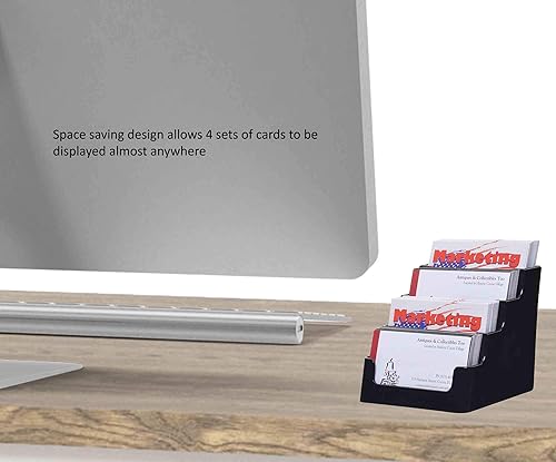 Miniatura 2 de Marketing Holders Tarjetero acrílico de cuatro niveles y cuatro ranuras para tarjetas de cita de 3.5 x 2 pulgadas para centros comerciales y