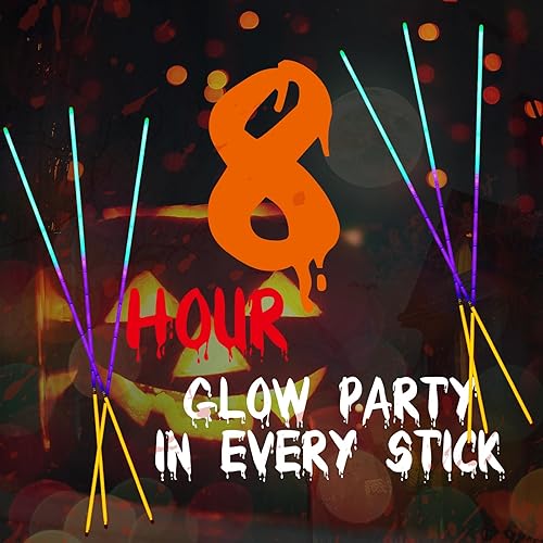 Miniatura 4 de 100 collares brillantes de Halloween de 22 pulgadas, collares iluminados, color naranja, morado, verde, que brillan en la oscuridad, para