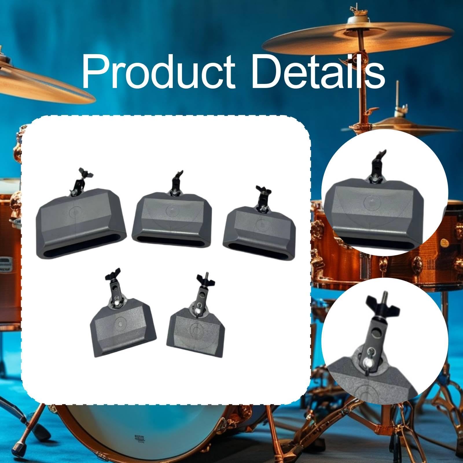 LRXFPIYF 5-teiliges Set aus praktischen Rhythmusblöcken für die musikalische Perkussion – Premium-Trommelinstrumente für lateinamerikanische Rhythmen, Grau