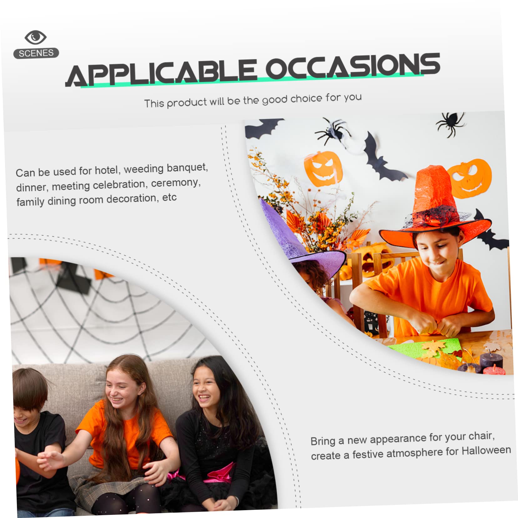 IMIKEYA 8 STK Halloween Kürbis Bezug Hintere Abdeckungen Halloween-kürbis-schonbezug Halloween-versorgung Halloween-möbeldekor Halloween-Dekoration Esszimmerstuhlbezug Vlies