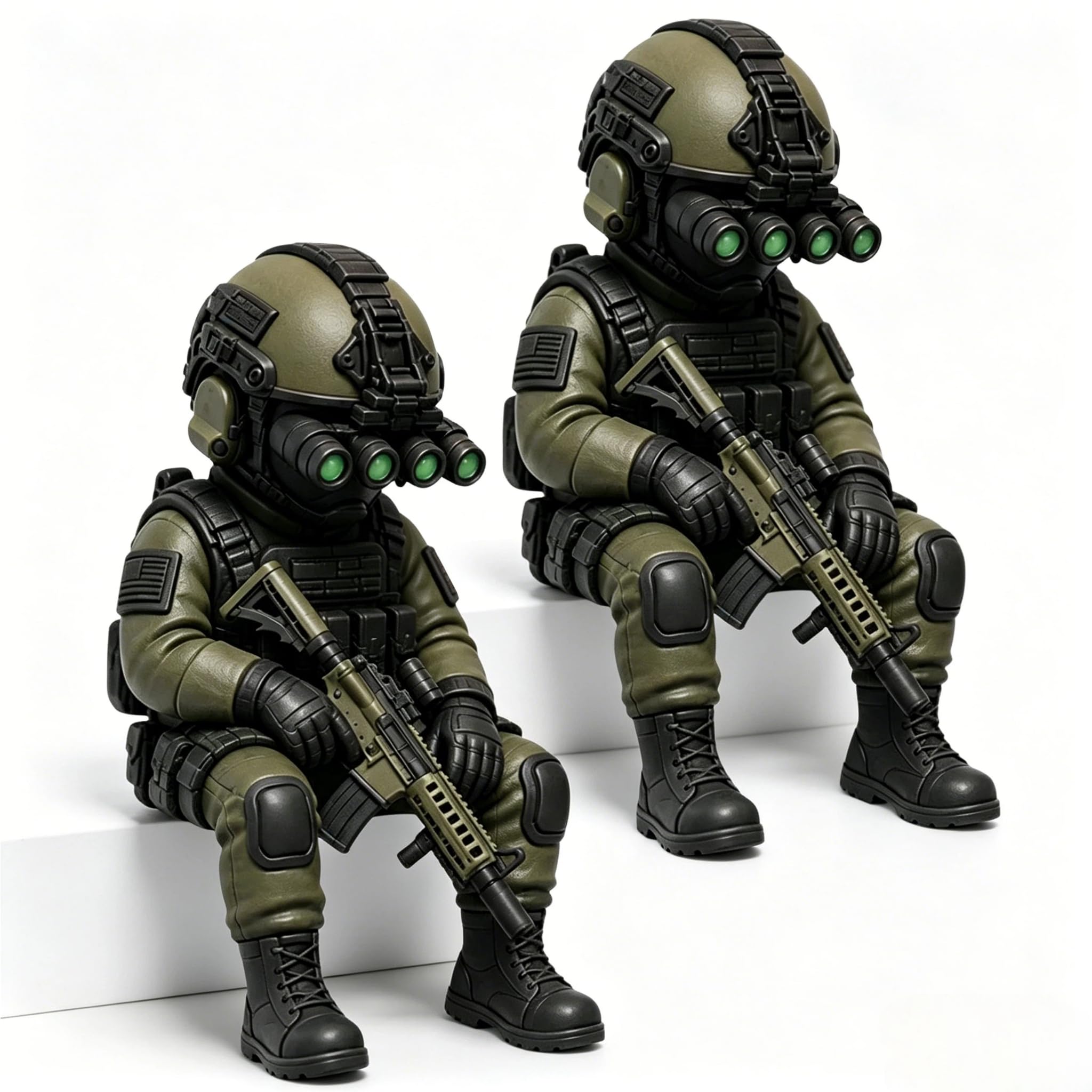 QUNZIDRESS Tactical Mini Soldier Figurine,Tactical Sniper Mini Figurine,Armed Special Forces Statue,Realistic Military Soldier Decorate,Tactical Army Soldier Collectible for Military Veterans Men