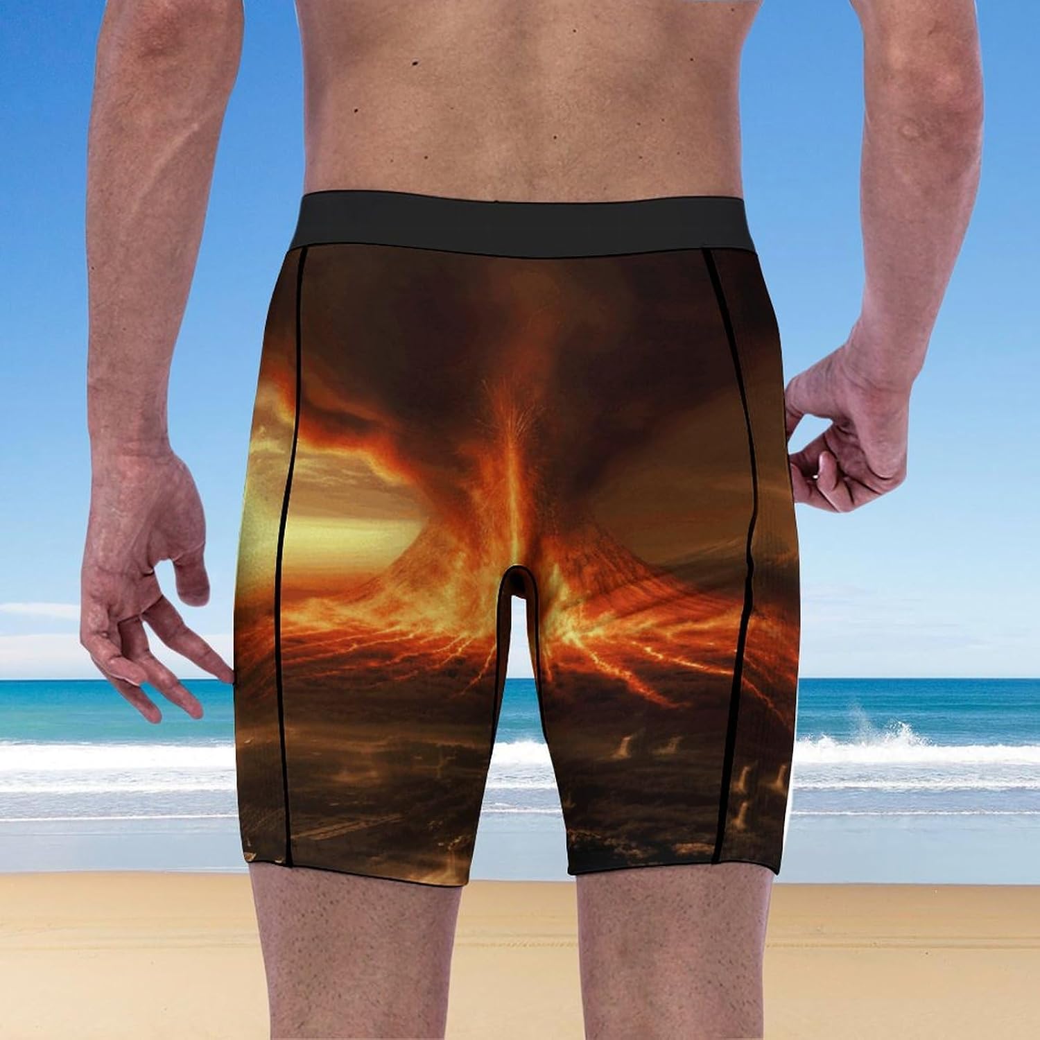 Volcano Compression Shorts Men Spandex Sport Shorts Workout Performance Baselayer Underwear