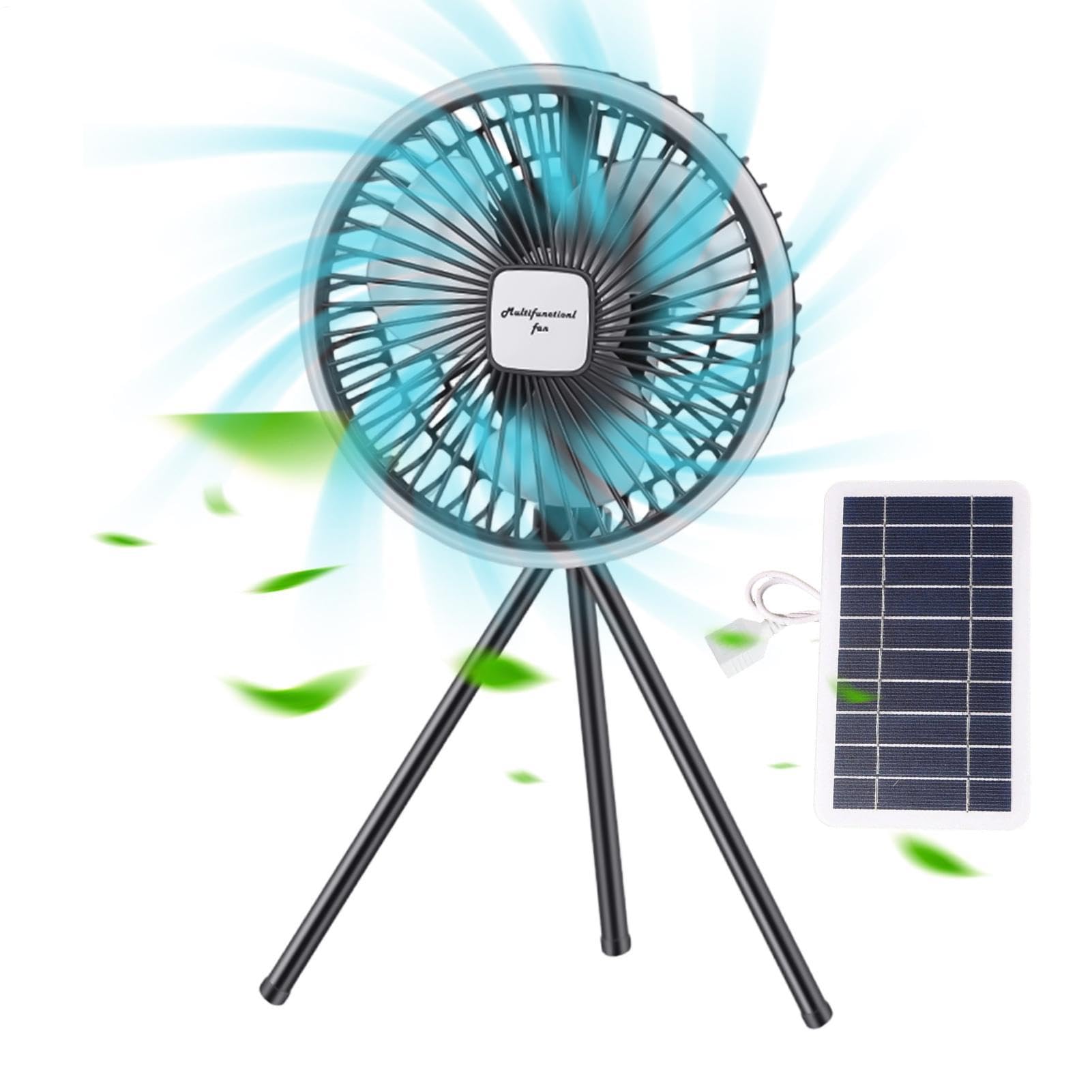 Ventilatore Solare Domestico Soffiatore D'Aria Da Terra E Tavolo Con | Ventilatore Solare Da Esterno Con Luce Per Viaggi, Picnic, , Patio, Pesca, Campeggio, Spiaggia, Giardino E Tenda