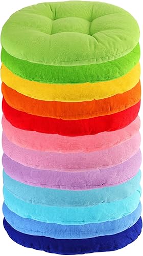 Gerrii 12 cojines de suelo flexibles para el aula, cojines flexibles para niños en casa, escuela, aula, guardería, guardería (color brillante,