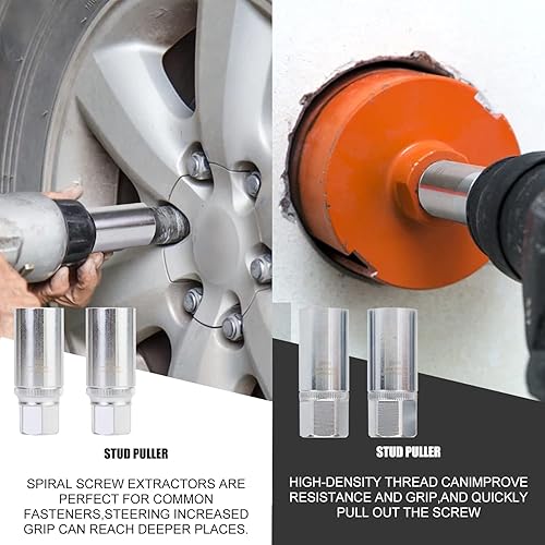 Miniatura 4 de Luckyway Juego de 19 piezas de extractor de tornillos, pernos y tuercas, para tubos de agua dañados con tornillos y tuercas rotos